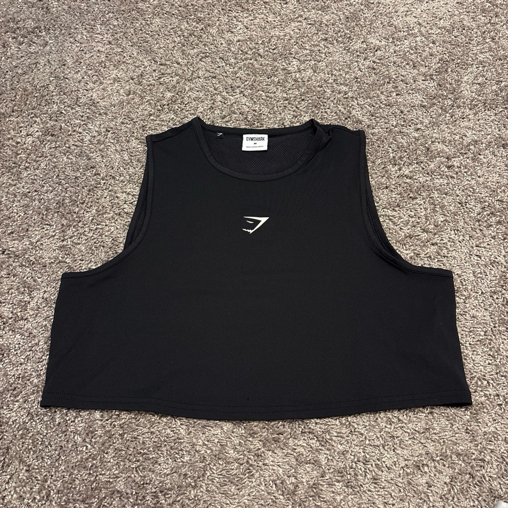 Gymshark Black Cropped Muscle Tank Top